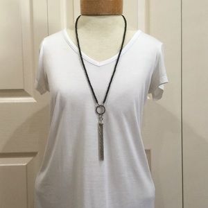 Onyx and silver necklace